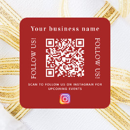 Instagram för röd qr-kod för Business namn Fyrkantigt Klistermärke
