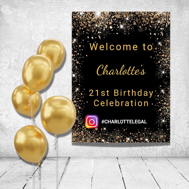 Instagram för svart guld glitter poster (Skapare uppladdad)