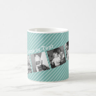 Instagram fotoCollage 4 bilder - blått görar Kaffemugg