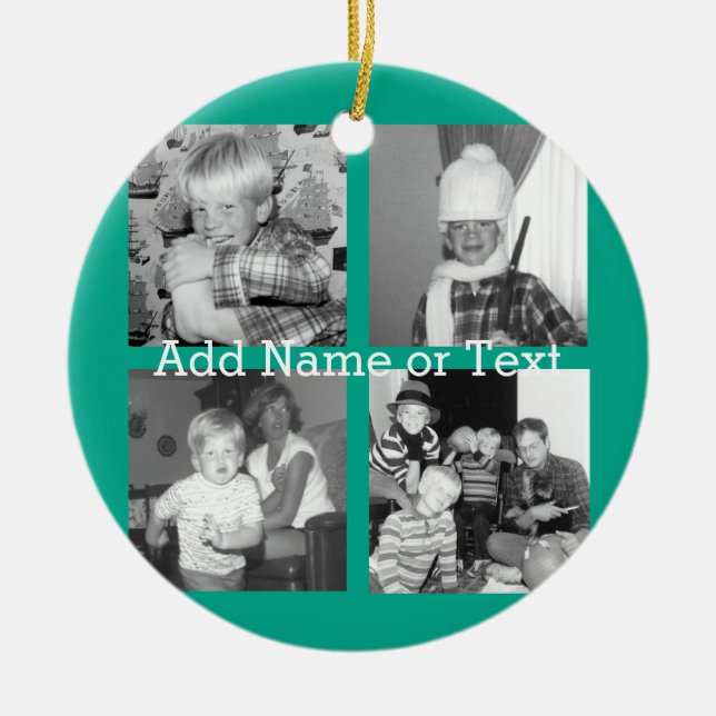 Instagram fotoCollage med 4 bilder - smaragd Julgransprydnad Keramik (Framsidan)