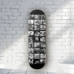 Instagram-fotokollage för Trendiget Best Pappa någ Mini Skateboard Bräda 18,5 Cm<br><div class="desc">Modern Instagram Photo Collage för bästa Pappa någonsin! Anpassa med foton från din anpassningsbar-familj och meddelanden till namn och gör detta till den kallaste Fars dag- eller födelsedagspresenten någonsin! Den här designen är svart och vit. För färg,  se https://www.zazzle.com/best_dad_ever_cool_trendy_instagram_photo_collage_skateboard-186830258857925000</div>