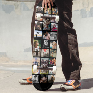 Instagram-fotokollage för Trendiget Best Pappa någ Mini Skateboard Bräda 18,5 Cm