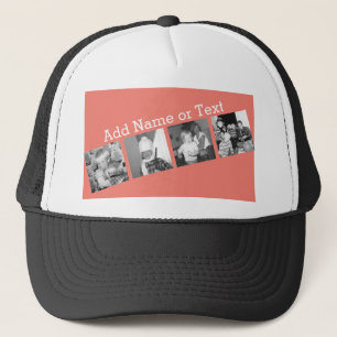 Instagram Fotokollage med 4 bilder - koral Keps