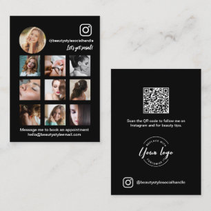Instagram fotokollage skönhet sociala medier logot visitkort
