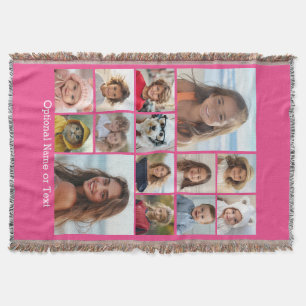 Instagram-fotokollage - Upp till 14 bilder Rosa Filt