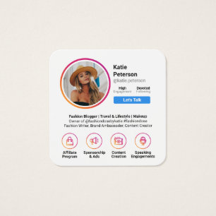 Instagram-fotovit trendig-medietyp social fyrkantigt visitkort