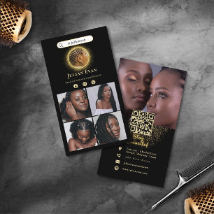 Instagram Glitter Guld African Hair Braiding Visitkort