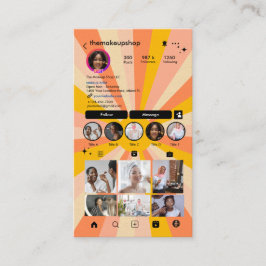 Instagram Groovy Retro Boho QR-kod Sociala Medier Visitkort