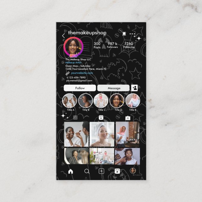 Instagram Halloween Visitkort (Framsida)