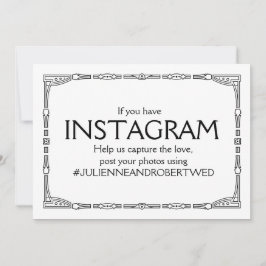 "Instagram Hashtag" Art Deco-stil Vigselskylt