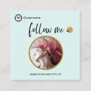 *~* INSTAGRAM - Ikoner Social Media Emoji QR-kod Fyrkantigt Visitkort