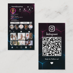 Instagram Influencer QR-kod Sociala Medier Visitkort