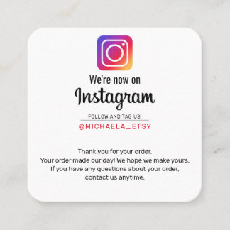 Instagram inköpssedel tack vare säljfrämjande åtgä fyrkantigt visitkort