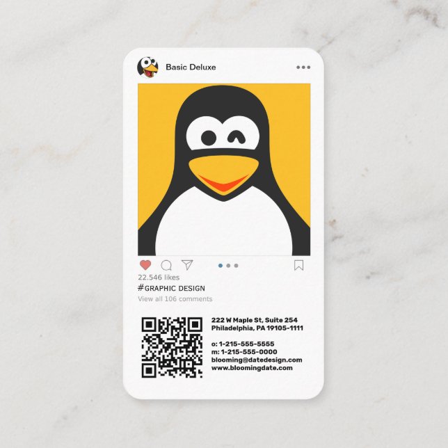 Instagram-inspirerad modern visitkort (Baksida)