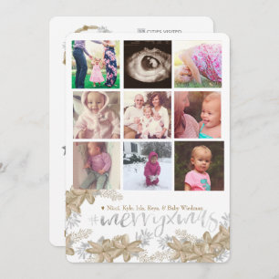 Instagram julkort med år granskar in inbjudningar