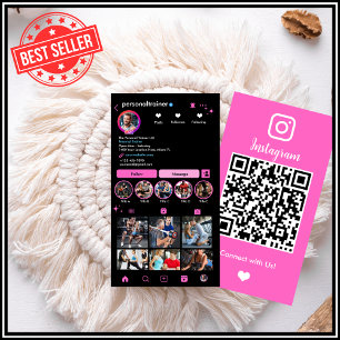 Instagram Kontakta oss Rosa Personlig Tränare Visitkort