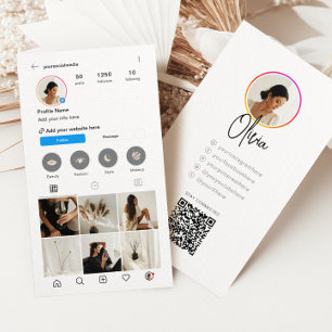 Instagram Light Themme QR-kod 7 Photo Social Media Visitkort