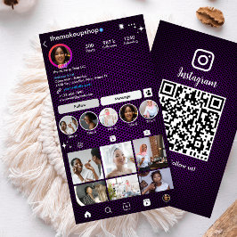 Instagram Lila Bikupa QR-kod Sociala Medier Visitkort