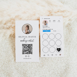 Instagram Ljust Tema QR-kod Lojalitet Stämpel Kort