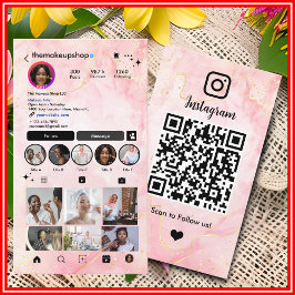 Instagram Makeup Artist Rosa Marmor QR-kod Visitkort