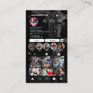 Instagram Modern och Trendig Fitness Personal Trai Visitkort