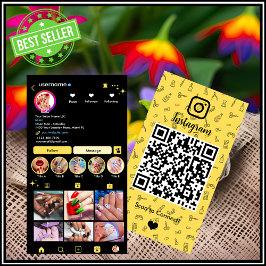 Instagram Nail Salon Gult | Social Media QR Visitkort