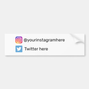 Instagram och Twitter Social Media Bildekal