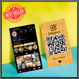 Instagram Peach | QR-kod Visitkort