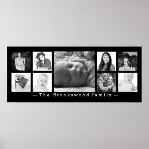 Instagram Photo Collage 9 Foton med Anpassningsbar Poster