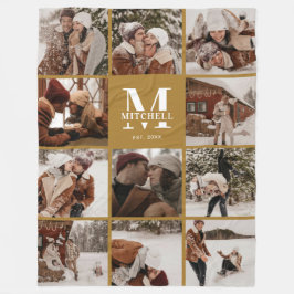 Instagram Photo Collage | Boho Mustard Monogram Fleecefilt