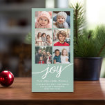 Instagram Photo Collage - Joy Mint Grönt Julkort<br><div class="desc">Använda 6 bilder för att göra ett unikt och trendig God jul memento. Om du vill flytta något runt klickar du på knappen Anpassa för att göra ändringar.</div>