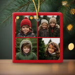 Instagram Photo Collage med God jul Julgransprydnad Keramik<br><div class="desc">En enkel och modern design som framhäver dina foton. Det är en ensidig ornament med fyra foton. Om du har problem med bild eller text klickar du på anpassningsknappen så att du kan flytta runt sak och göra ändringar.</div>