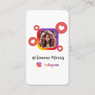 Instagram Photo Collage Modern Script Social Media Visitkort