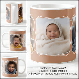 Instagram Photo Collage Modern Template Brown C84 Kaffemugg