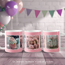 Instagram Photo Collage Modern Template Rosa C51 Kaffemugg