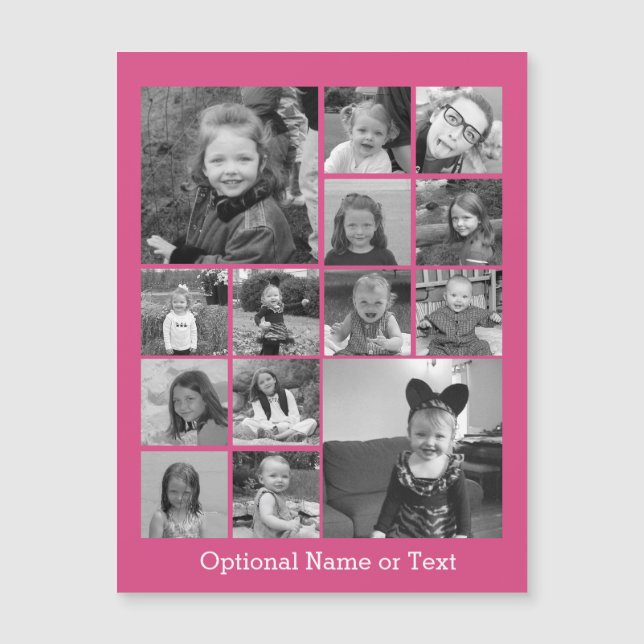 Instagram Photo Collage - Upp till 14 foton Rosa (Framsida)