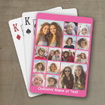Instagram Photo Collage - Upp till 14 foton Rosa Casinokort<br><div class="desc">En design med färgstark bakgrund. Använda upp till fjorton fyrkantiga foton för att skapa en unik och personlig gåva. Om du behöver justera bilder klickar du på verktyg för att anpassa ändringar.</div>
