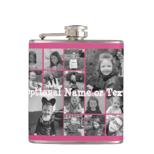 Instagram Photo Collage - Upp till 14 foton Rosa Fickplunta