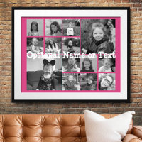 Instagram Photo Collage - Upp till 14 foton Rosa