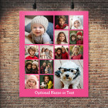 Instagram Photo Collage - Upp till 14 foton Rosa Poster<br><div class="desc">En design med färgstark bakgrund. Använda upp till fjorton fyrkantiga foton för att skapa en unik och personlig gåva. Om du behöver justera bilder klickar du på verktyg för att anpassa ändringar.</div>