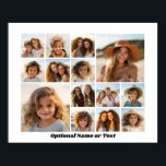 Instagram Photo Collage - upp till 14 foton vita Poster<br><div class="desc">En design med vit bakgrund och svart text. Använda upp till fjorton fyrkantiga foton för att skapa en unik och personlig gåva. Om du behöver justera bilder klickar du på verktyg för att anpassa ändringar.</div>