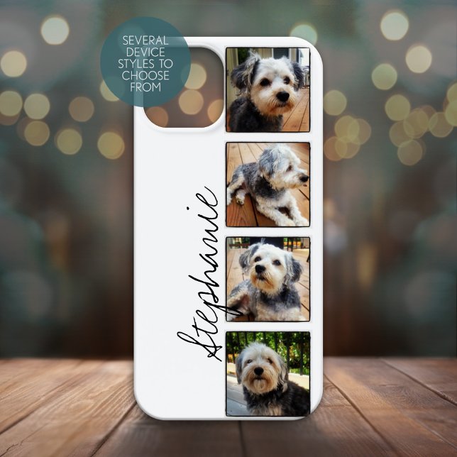 Instagram Photo Collage Using Lo Fi Ramar (Personalized Phone Case with 4 Photos and Custom Text - Choose Your Device Style)