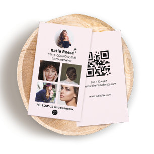 Instagram Photo Grid,  Rosa Social Media Visitkort