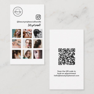 Instagram Photo Grid Social Media Beauty Salon Visitkort