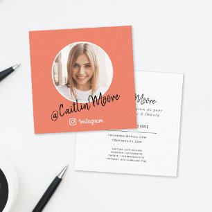 Instagram Photo Modern Script Coral Social Media