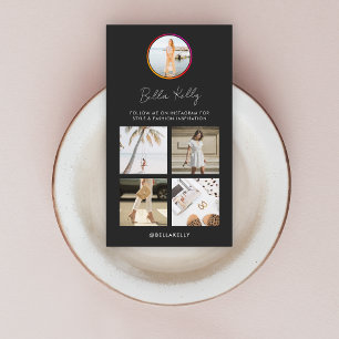 Instagram Photo Social Media Influencer Black Visitkort