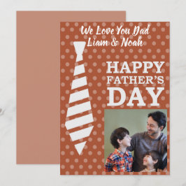 Instagram Photo Tie Dots Brown Fars dag Card Inbjudningar