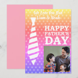Instagram Photo Tie Funky Dots Fars dag Card Inbjudningar