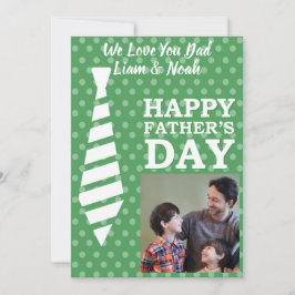 Instagram Photo Tie Grönt Dots Fars dag Card Inbjudningar