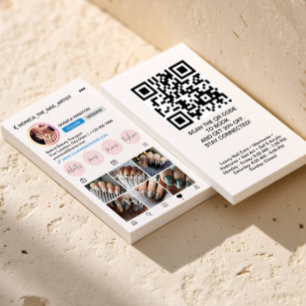 Instagram-profil 6-foto rutnät Följ mig QRCODE Visitkort